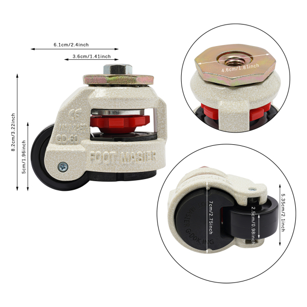 Juego de 4 ruedas giratorias resistentes de carga, máquina retráctil para muebles,garaje, maquinaria pesada Juego de 4 ruedas giratorias resistentes de carga, máquina retráctil para muebles,garaje, maquinaria pesada
