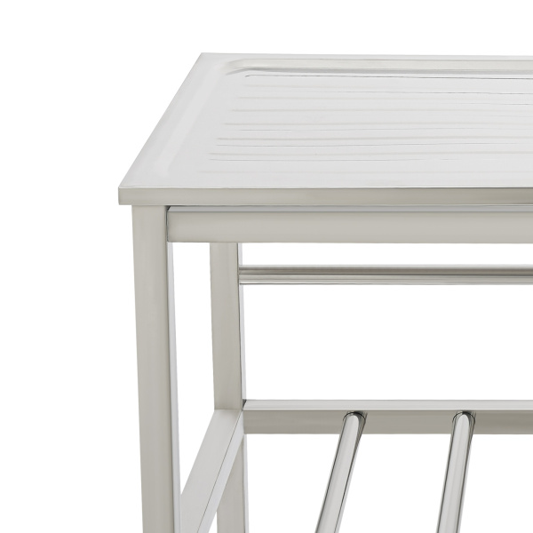 Fregadero de cocina de acero inoxidable de 75 x 40 x 78 cm, fregadero de cocina independiente para exteriores, fregadero de acero inoxidable con grifo