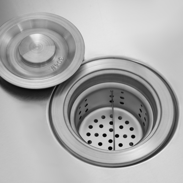 Fregadero independiente de un seno con grifo frío/caliente, Fregadero de cocina comercial con soporte, Plata