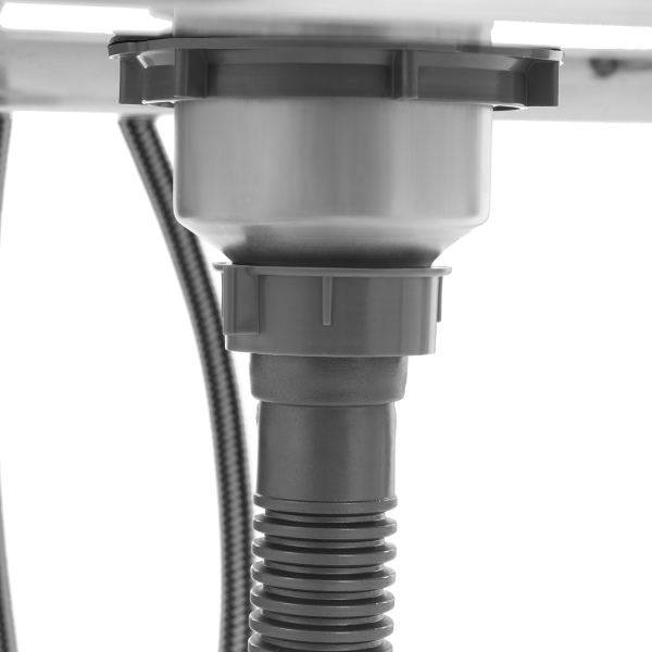 Fregadero independiente de un seno con grifo frío/caliente, Fregadero de cocina comercial con soporte, Plata