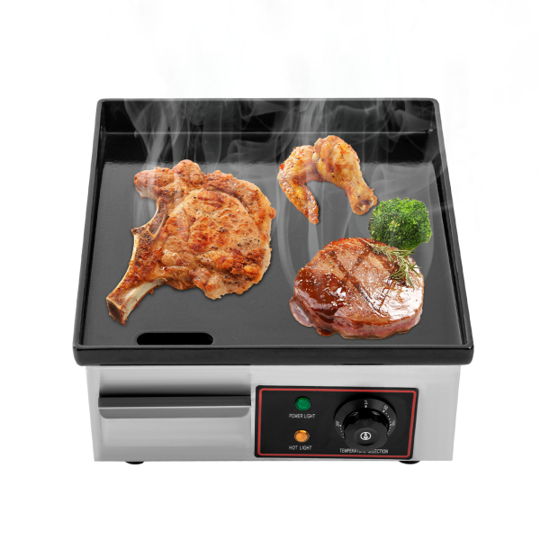 Plancha de asar eléctrica, Plancha de asar eléctrica comercial, 220 V, 1700W, 36*38*19cm, Rango de temperatura: 50-300℃ Plancha de asar eléctrica, Plancha de asar eléctrica comercial, 220 V, 1700W, 36*38*19cm, Rango de temperatura: 50-300℃