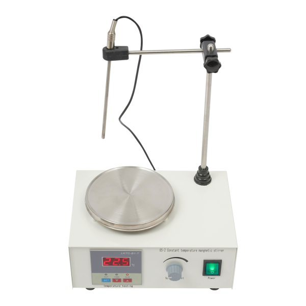 Agitador magnético con motor de alta calidad, control de temperatura(0-99℃) y control de velocidad sin pasos(0-2000rpm)