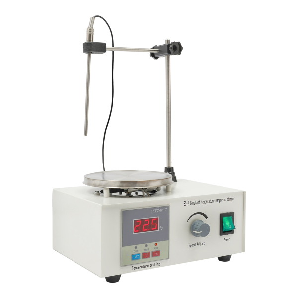 Agitador magnético con motor de alta calidad, control de temperatura(0-99℃) y control de velocidad sin pasos(0-2000rpm)