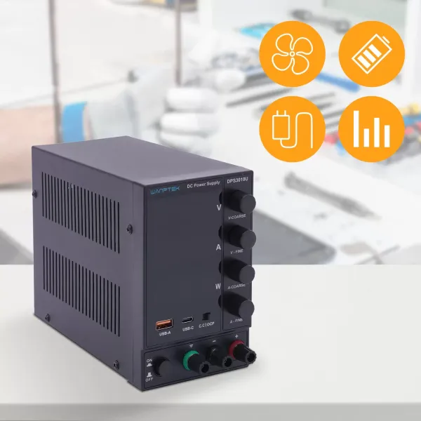 USB ajustable fuente de alimentación de laboratorio, 0-30 V 0-10 A, con indicador LED de 4 dígitos, instalaciones industriales, regulación de voltaje