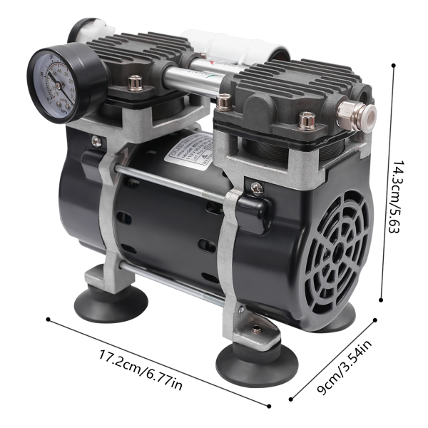 Bomba de vacío, Bomba de vacío sin aceite, Bomba de vacío industrial, Velocidad: ≥ 1450rpm, 220V/50Hz, 150W, 17.2*9*14.3cm