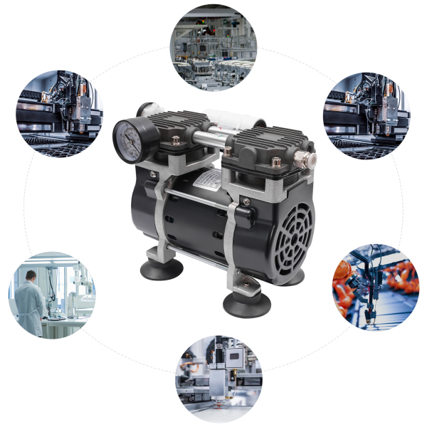 Bomba de vacío, Bomba de vacío sin aceite, Bomba de vacío industrial, Velocidad: ≥ 1450rpm, 220V/50Hz, 150W, 17.2*9*14.3cm