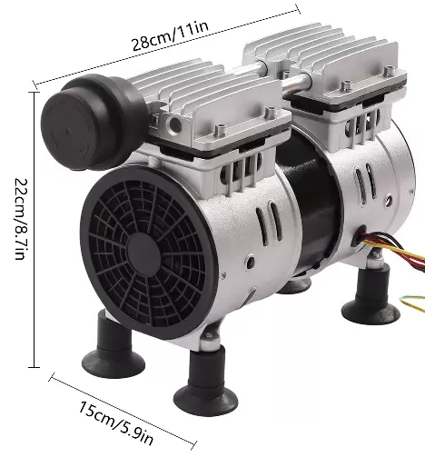 Bomba de vacío de laboratorio médico de 220 V, bomba de vacío de laboratorio médico, 550 W, 3,6 CFM, bomba de vacío sin aceite, bomba de vacío de laboratorio industrial sin aceite