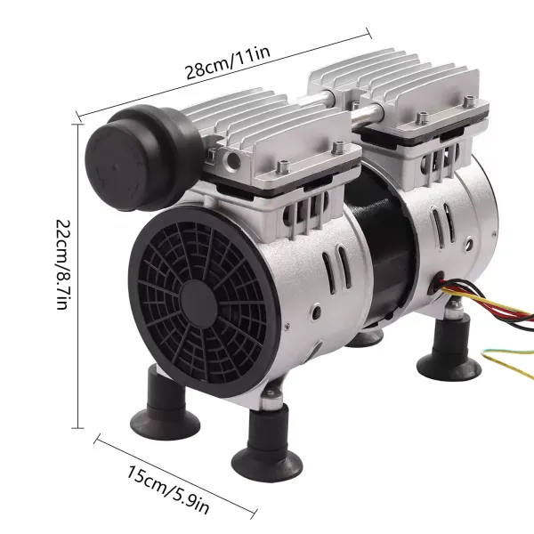 Bomba de vacío de laboratorio médico de 220 V, 550 W, 3,6 CFM, bomba de vacío sin aceite, bomba de vacío de laboratorio industrial sin aceite