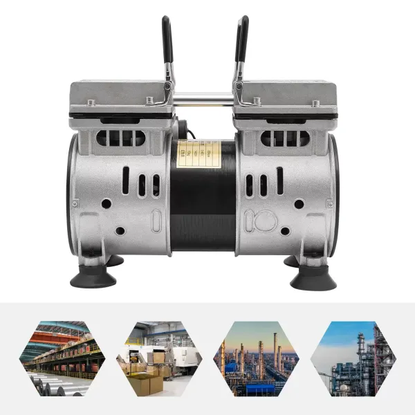 Bomba de vacío, sin aceite, bomba de vacío industrial, 550 W, 1400 rpm, presión máxima: 8 bar, presión máxima: -93 kpa, 27 x 13 x 18,3 cm