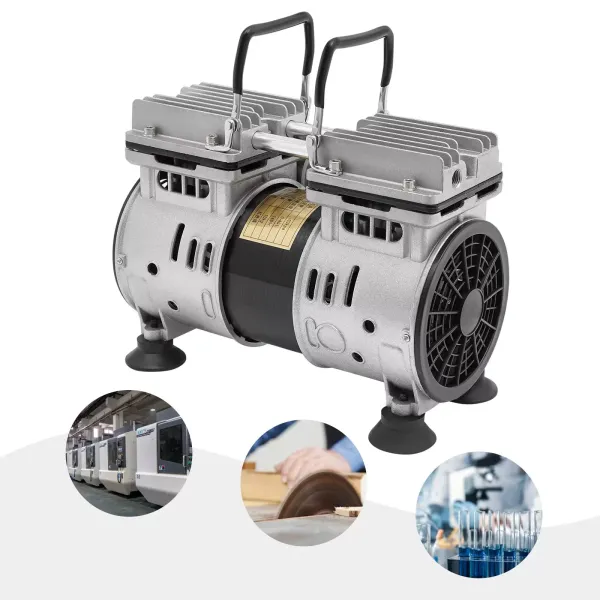 Bomba de vacío, sin aceite, bomba de vacío industrial, 550 W, 1400 rpm, presión máxima: 8 bar, presión máxima: -93 kpa, 27 x 13 x 18,3 cm