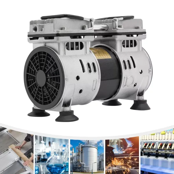 Bomba de vacío, sin aceite, bomba de vacío industrial, 550 W, 1400 rpm, presión máxima: 8 bar, presión máxima: -93 kpa, 27 x 13 x 18,3 cm