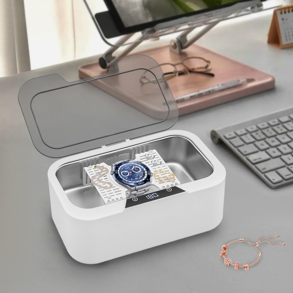 Limpiador ultrasónico 500ML máquina de limpieza de joyas, ajuste de tiempo 180s-600s, para gafas joyas relojes dentaduras