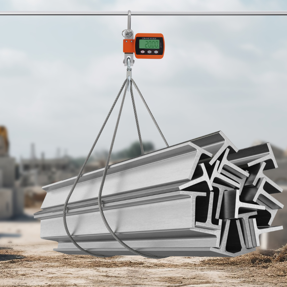 Báscula puente grúa digital, Báscula colgante minigrúa portátil, capacidad de carga 0,05-500kg, 22*8*5cm, Naranja