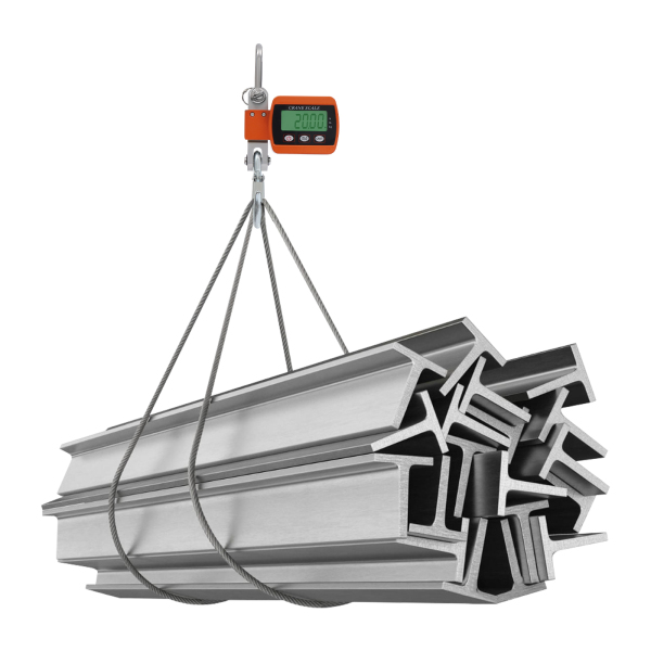 Báscula puente grúa digital, Báscula colgante minigrúa portátil, capacidad de carga 0,05-500kg, 22*8*5cm, Naranja