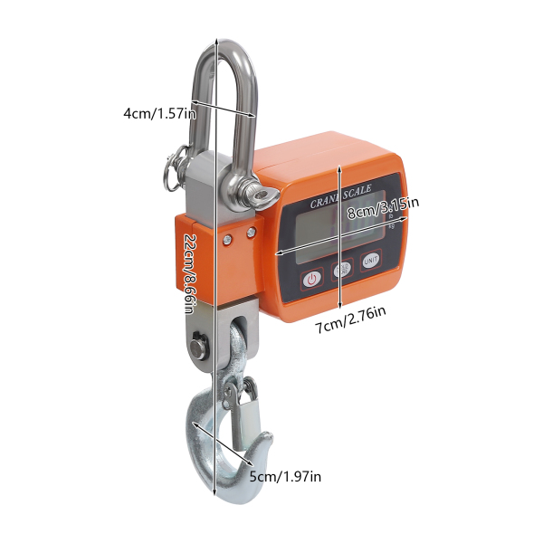 Báscula puente grúa digital, Báscula colgante minigrúa portátil, capacidad de carga 0,05-500kg, 22*8*5cm, Naranja Báscula puente grúa digital, Báscula colgante minigrúa portátil, capacidad de carga 0,05-500kg, 22*8*5cm, Naranja