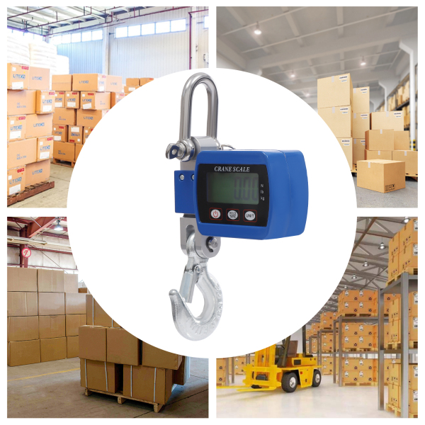Báscula digital para grúa, Minibáscula portátil, Báscula colgante, capacidad de carga 0,05-500kg, 22*8*5cm, Azul