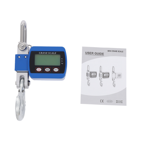 Báscula digital para grúa, Minibáscula portátil, Báscula colgante, capacidad de carga 0,05-500kg, 22*8*5cm, Azul