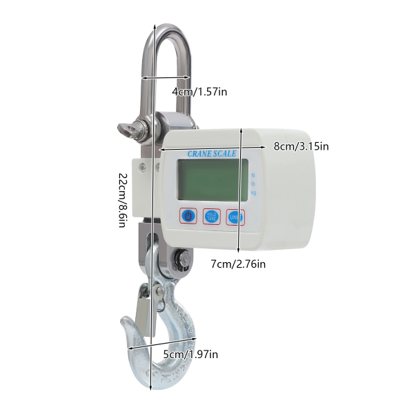 Báscula puente grúa digital, Báscula minigrúa portátil, Báscula colgante capacidad de carga 0,05-500kg, 22*8*5cm, Blanco Báscula puente grúa digital, Báscula minigrúa portátil, Báscula colgante capacidad de carga 0,05-500kg, 22*8*5cm, Blanco