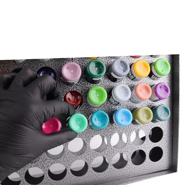Soporte para 78 agujeros para tinta de tatuaje, soporte de tinta permanente con accesorios