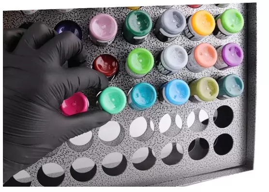 Soporte para 78 agujeros para tinta de tatuaje, soporte de tinta permanente con accesorios