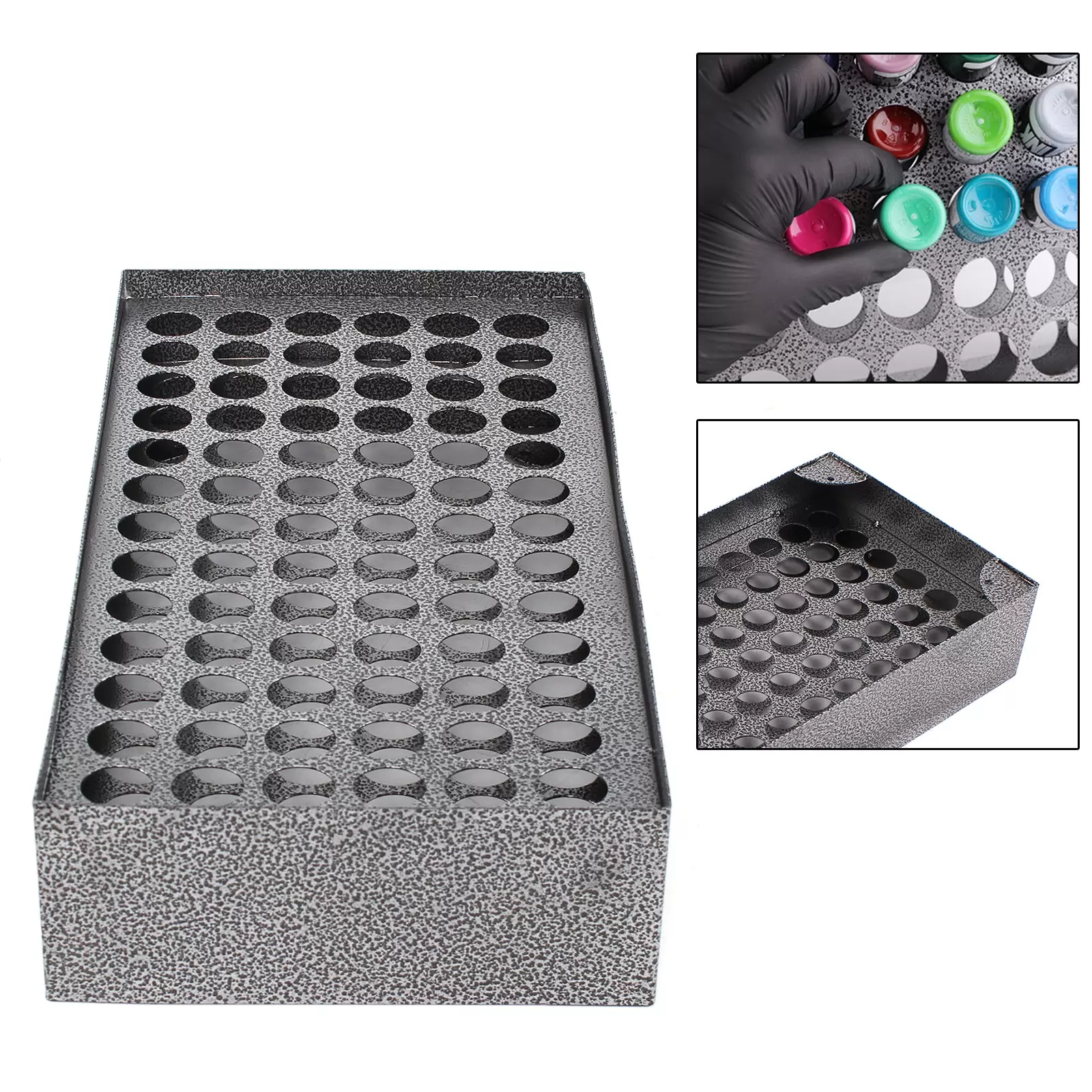 Soporte para 78 agujeros para tinta de tatuaje, soporte de tinta permanente con accesorios