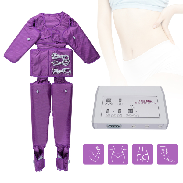 Dispositivo de masaje linfático 220 V a distancia con presión atmosférica, moldeador para el cuerpo, alivia la fatiga física (morado)