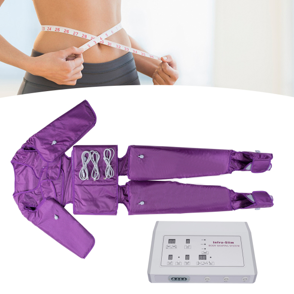 Dispositivo de masaje linfático 220 V a distancia con presión atmosférica, moldeador para el cuerpo, alivia la fatiga física (morado)