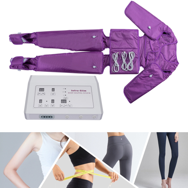 Dispositivo de masaje linfático 220 V a distancia con presión atmosférica, moldeador para el cuerpo, alivia la fatiga física (morado)