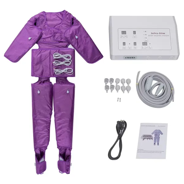Dispositivo de masaje linfático 220 V a distancia con presión atmosférica, moldeador para el cuerpo, alivia la fatiga física (morado)