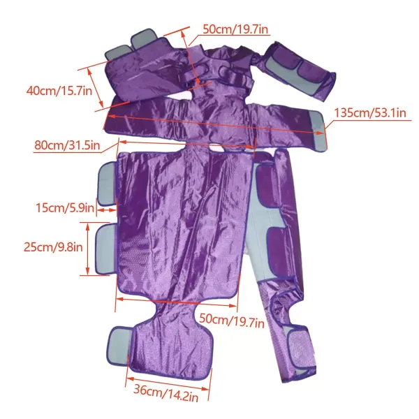 Dispositivo de masaje linfático 220 V a distancia con presión atmosférica, moldeador para el cuerpo, alivia la fatiga física (morado)