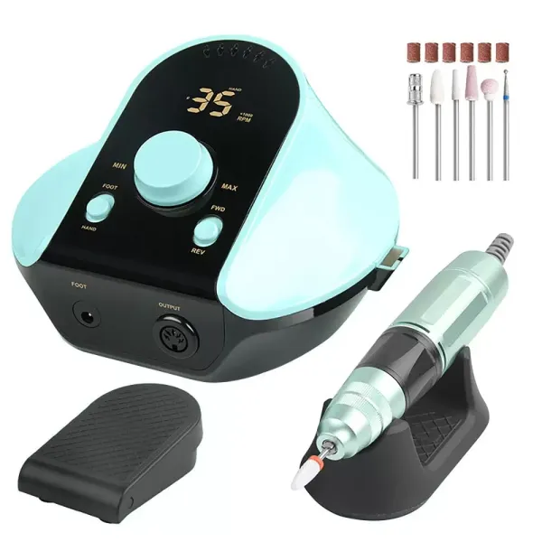 Taladro de uñas, lima de uñas eléctrica, removedor de esmalte de uñas en gel, taladro profesional de 35000 rpm