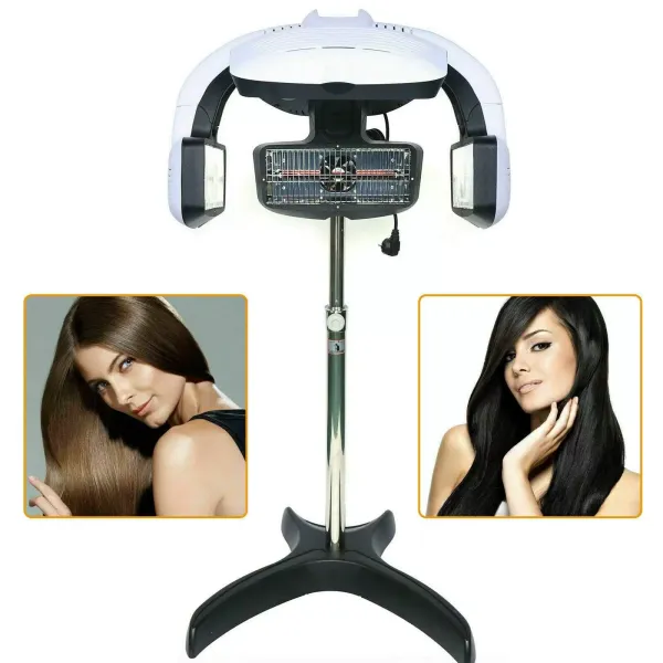 CNCEST 0-60 ℃ - Secador de pelo vertical por infrarrojos, Estilo de salón, Ajustable de Temperatura con Soporte (1500 W)