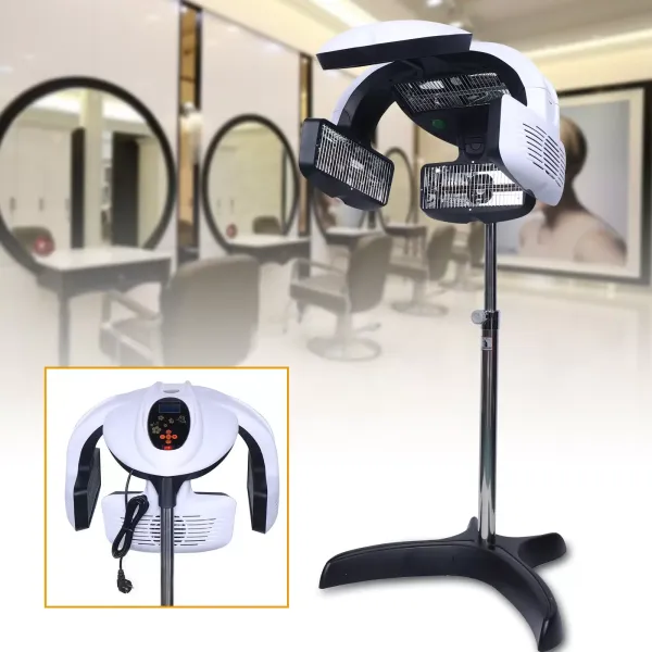 CNCEST 0-60 ℃ - Secador de pelo vertical por infrarrojos, Estilo de salón, Ajustable de Temperatura con Soporte (1500 W)