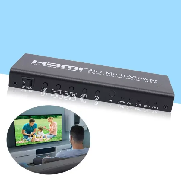 Conmutador HDMI 4 x 1 HDMI Audio Extractor DAC fuente de alimentación adaptador 60Hz & cable de alimentación USB