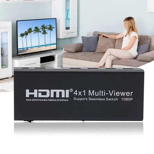Conmutador HDMI 4 x 1 HDMI Audio Extractor DAC fuente de alimentación adaptador 60Hz & cable de alimentación USB Conmutador HDMI 4 x 1 HDMI Audio Extractor DAC fuente de alimentación adaptador 60Hz & cable de alimentación USB