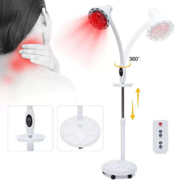 Lámpara infrarroja con brazo flexible, 275 W, foco de calor infrarrojo, lámpara de luz roja, terapia de luz infrarroja , con ruedas Lámpara infrarroja con brazo flexible, 275 W, foco de calor infrarrojo, lámpara de luz roja, terapia de luz infrarroja , con ruedas