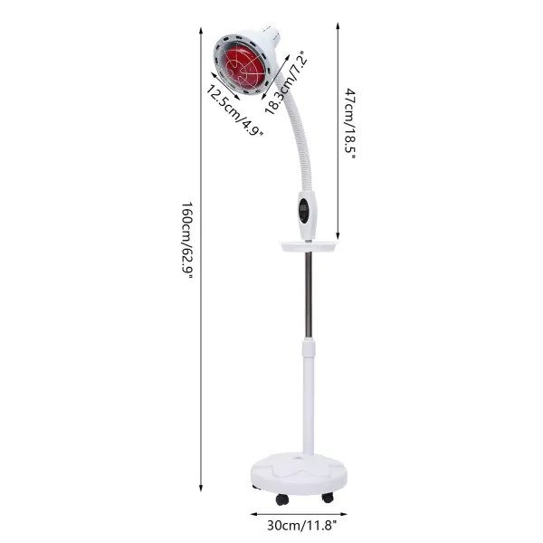 Lámpara infrarroja con brazo flexible, 275 W, foco de calor infrarrojo, lámpara de luz roja, terapia de luz infrarroja , con ruedas Lámpara infrarroja con brazo flexible, 275 W, foco de calor infrarrojo, lámpara de luz roja, terapia de luz infrarroja , con ruedas