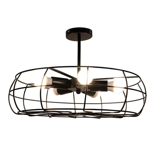 Lámpara de araña retro industrial, 5 bombillas E27