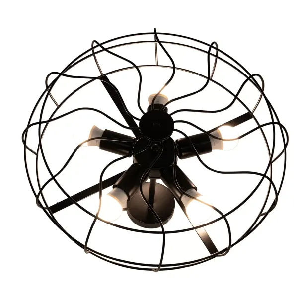 Lámpara de araña retro industrial, 5 bombillas E27