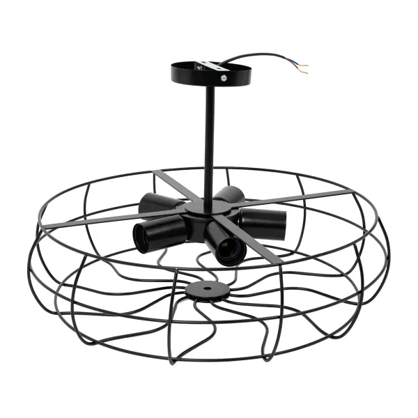 Lámpara de araña retro industrial, 5 bombillas E27