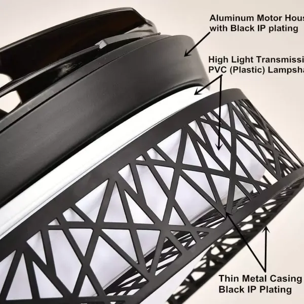Ventilador de techo LED de 42 pulgadas, lámpara con luz LED regulable y mando a distancia, 4 hojas, decoración interior, para el salón,dormitorio