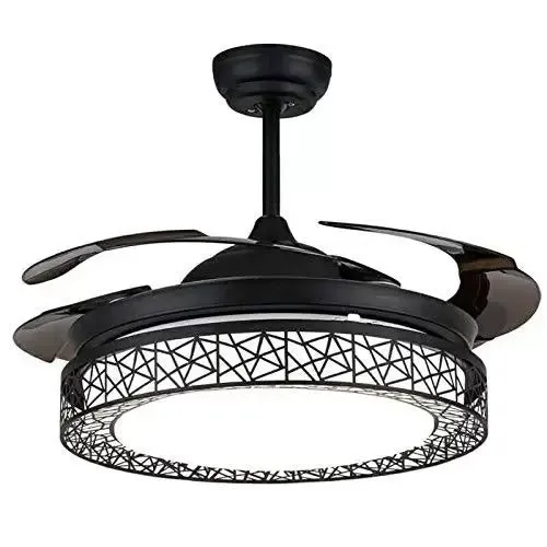Ventilador de techo LED de 42 pulgadas, lámpara con luz LED regulable y mando a distancia, 4 hojas, decoración interior, para el salón,dormitorio Ventilador de techo LED de 42 pulgadas, lámpara con luz LED regulable y mando a distancia, 4 hojas, decoración interior, para el salón,dormitorio