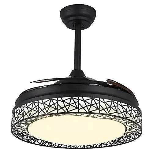 Ventilador de techo LED de 42 pulgadas, lámpara con luz LED regulable y mando a distancia, 4 hojas, decoración interior, para el salón,dormitorio
