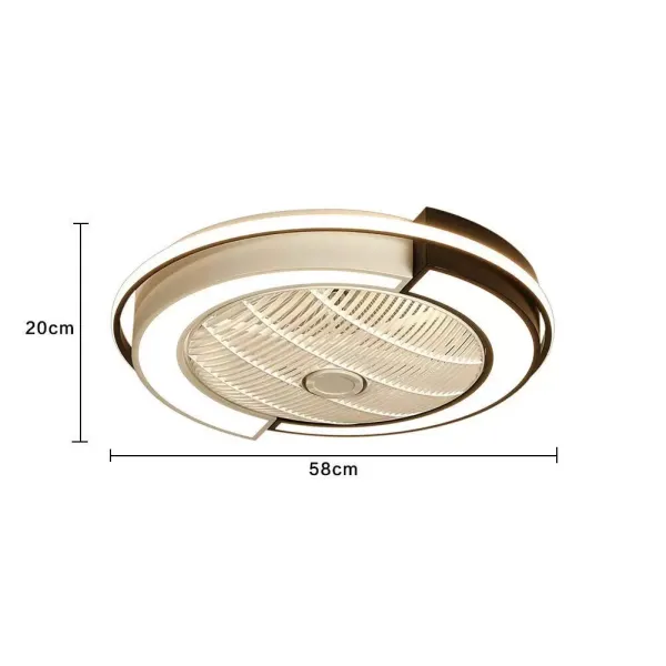 Lámpara de techo LED de 23 pulgadas, con mando a distancia, 3 colores, regulable, ventilador con iluminación para dormitorio o salón