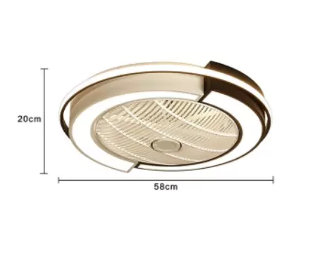 Lámpara de techo LED de 23 pulgadas, con mando a distancia, 3 colores, regulable, ventilador con iluminación para dormitorio o salón