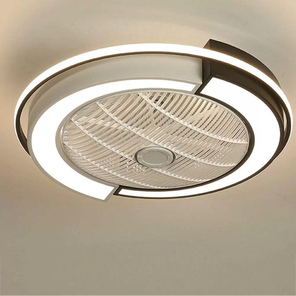 Lámpara de techo LED de 23 pulgadas, con mando a distancia, 3 colores, regulable, ventilador con iluminación para dormitorio o salón