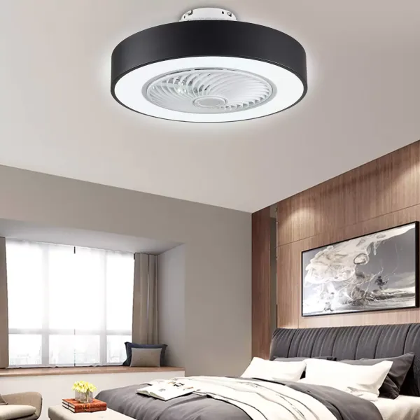 22 pulgadas Ventilador de techo con iluminación moderna de techo, luz LED, mando a distancia, (Negro) 22 pulgadas Ventilador de techo con iluminación moderna de techo, luz LED, mando a distancia, (Negro)