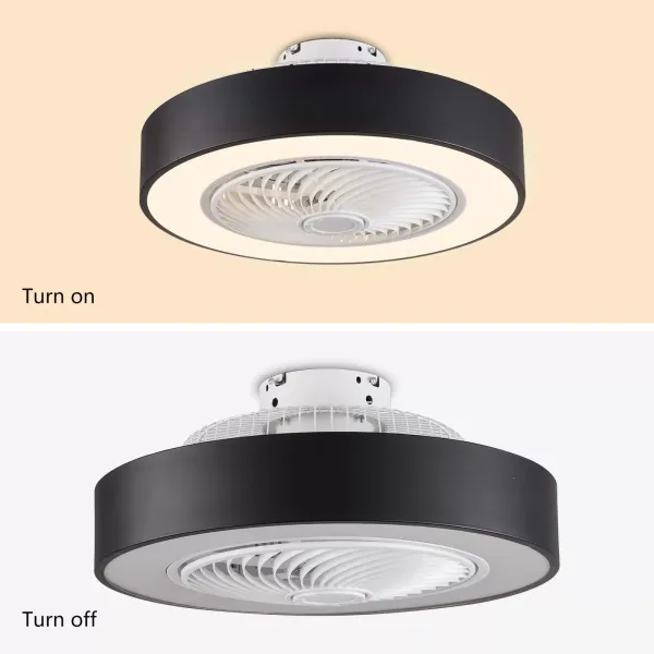 22 pulgadas Ventilador de techo con iluminación moderna de techo, luz LED, mando a distancia, (Negro) 22 pulgadas Ventilador de techo con iluminación moderna de techo, luz LED, mando a distancia, (Negro)