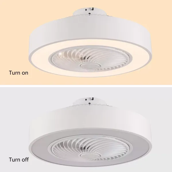 Ventilador de techo moderno de 22 pulgadas con iluminación y mando a distancia LED, 3 colores, hojas de acrílico invisibles, carcasa de metal(blanco) Ventilador de techo moderno de 22 pulgadas con iluminación y mando a distancia LED, 3 colores, hojas de acrílico invisibles, carcasa de metal(blanco)