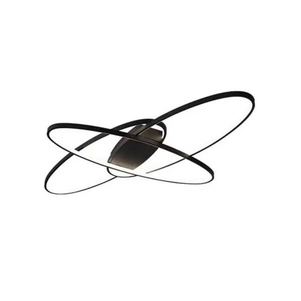Lámpara de techo LED moderna de techo geométrica de 70 W，moderna y chic, con pantalla de acrílico, brillo ajustable [Clase energética A++] (negro)